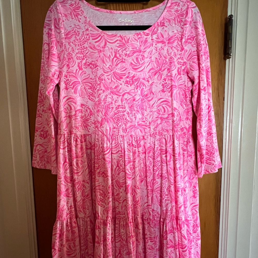 NWT LILLY PULITZER Pink Floral Long Sleeve Dress